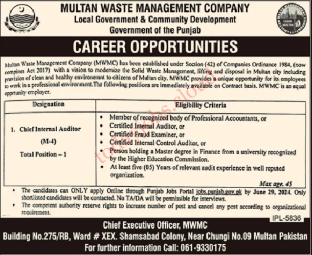 Local Government & Community Development Department Job In Multan 2024